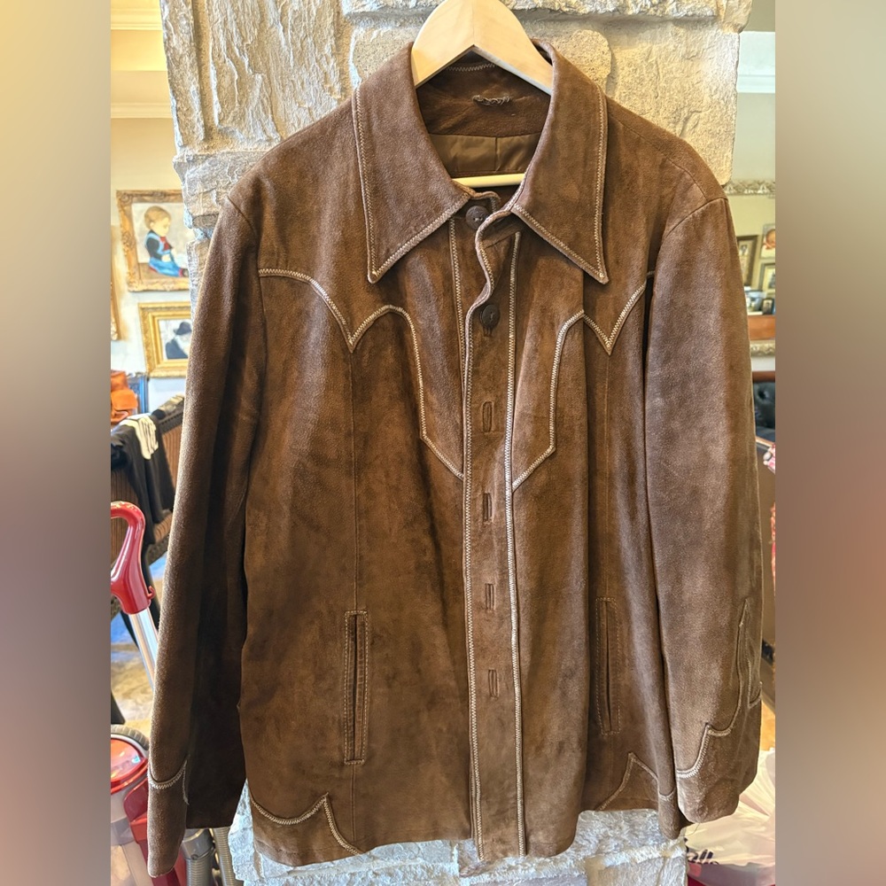 Men's Brown Suede Leather Jacket